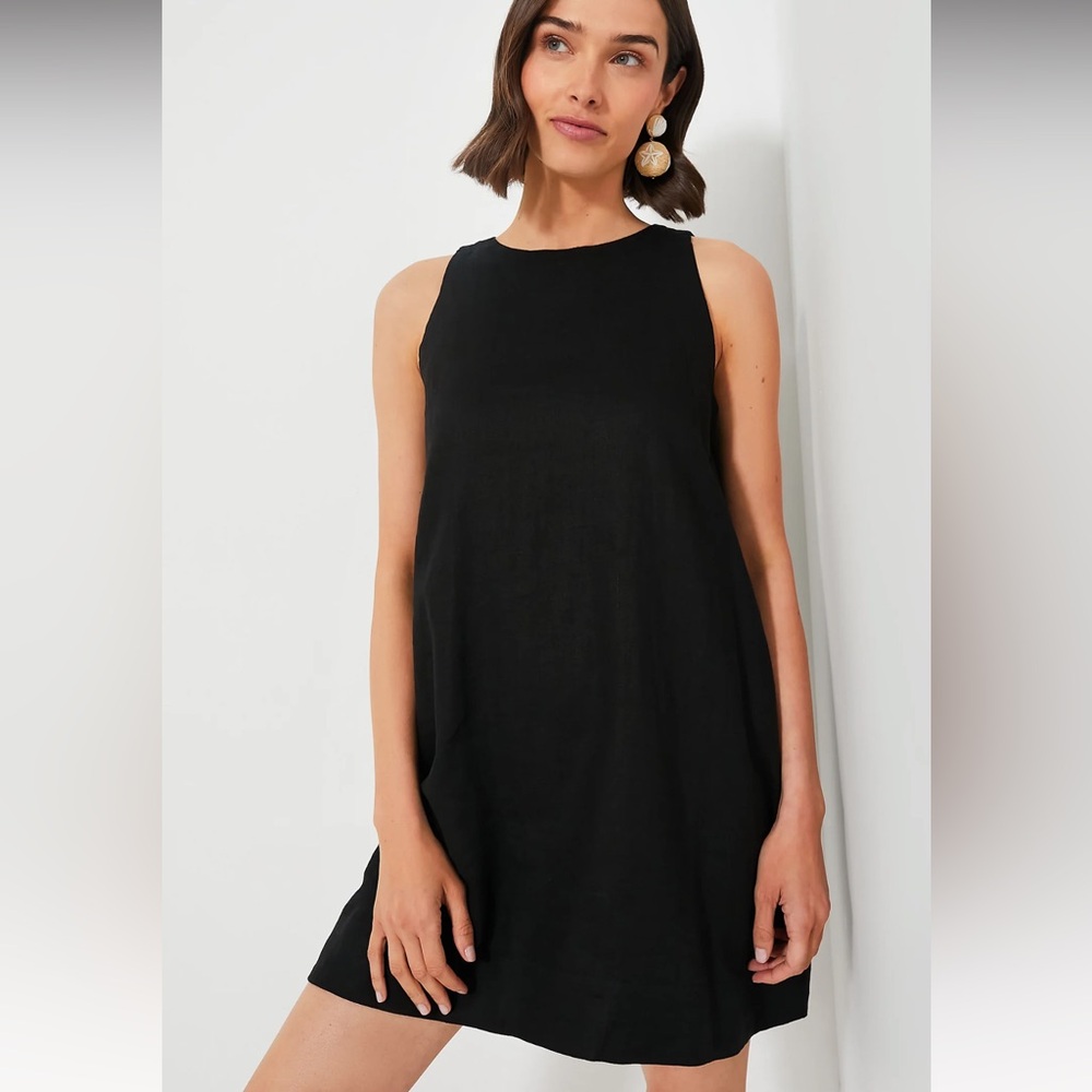 NWT Tuckernuck Black Linen Pauline Dress